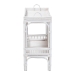 bali & pari Lombok Natural Rattan Console Table - Handwoven Wicker 2-Tier Accent Table with Raised Tray Top for Living Room or Entryway, White - Lombok-Rattan-White-Console Table