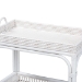 bali & pari Lombok Natural Rattan Wine Cart - Handwoven Wicker 2-Tier Mobile Bar Cart with Raised Tray Top Kitchen or Lounge, White - Lombok-Rattan-White-Cart