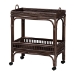 bali & pari Lombok Natural Rattan Wine Cart - Handwoven Wicker 2-Tier Mobile Bar Cart with Raised Tray Top Kitchen or Lounge, Espresso