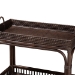 bali & pari Lombok Natural Rattan Wine Cart - Handwoven Wicker 2-Tier Mobile Bar Cart with Raised Tray Top Kitchen or Lounge, Espresso - Lombok-Rattan-Coffee Bean-Cart