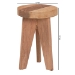bali & pari Sayen Acacia Wood Multipurpose Accent Stool - Sculptural End Table with Flared Tripod Base for Living Room, Bedroom or Dining Room - Sayen-Natural-Stool