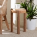 bali & pari Shadi Acacia Wood Multipurpose Accent Stool - Sculptural End Table with Tripod Base for Living Room, Bedroom or Dining Room - Shadi-Natural-Stool