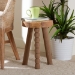 bali & pari Sihu Acacia Wood Multipurpose Accent Stool - Sculptural End Table with Bobbin Tripod Base for Living Room, Bedroom or Dining Room - Sihu-Natural-Stool