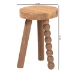 bali & pari Sihu Acacia Wood Multipurpose Accent Stool - Sculptural End Table with Bobbin Tripod Base for Living Room, Bedroom or Dining Room - Sihu-Natural-Stool