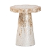 bali & pari Beile Capiz Shell Pedestal End Table - Mother of Pearl Scalloped Accent Table with Textured Inlay Surface for Living Room or Lounge Space