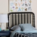 Baxton Studio Finley Turned Bobbin Headboard - Crafted Wood Panel with Decorative Spindle Design for Cottage Farmhouse Bedroom, Twin, Black - MG9820-Black-Twin-Headboard