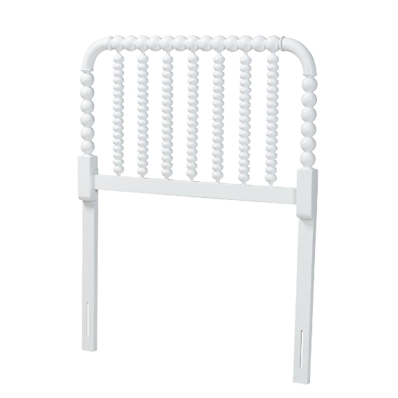 Baxton Studio Finley Turned Bobbin Headboard - Crafted Wood Panel with Decorative Spindle Design for Cottage Farmhouse Bedroom, Twin, White