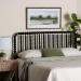 Baxton Studio Finley Turned Bobbin Headboard - Crafted Wood Panel with Decorative Spindle Design for Cottage Farmhouse Bedroom, King, Black - MG9820-Black-King-Headboard