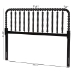 Baxton Studio Finley Turned Bobbin Headboard - Crafted Wood Panel with Decorative Spindle Design for Cottage Farmhouse Bedroom, King, Black - MG9820-Black-King-Headboard