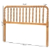 Baxton Studio Finley Turned Bobbin Headboard - Crafted Wood Panel with Decorative Spindle Design for Cottage Farmhouse Bedroom, Queen, Oak Brown - MG9820-NT Oak-Queen-Headboard