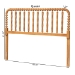 Baxton Studio Finley Turned Bobbin Headboard - Crafted Wood Panel with Decorative Spindle Design for Cottage Farmhouse Bedroom, Queen, Oak Brown - MG9820-NT Oak-Queen-Headboard