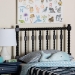 Baxton Studio Juliette Turned Spindle Headboard - Crafted Wood Panel with Decorative Spoke Design for Cottage Farmhouse Bedroom, Twin, Black - MG9821-Black-Twin-Headboard