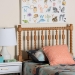 Baxton Studio Juliette Turned Spindle Headboard - Crafted Wood Panel with Decorative Spoke Design for Cottage Farmhouse Bedroom, Twin, Oak Brown - MG9821-NT Oak-Twin-Headboard