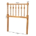Baxton Studio Juliette Turned Spindle Headboard - Crafted Wood Panel with Decorative Spoke Design for Cottage Farmhouse Bedroom, Twin, Oak Brown - MG9821-NT Oak-Twin-Headboard
