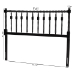 Baxton Studio Juliette Turned Spindle Headboard - Crafted Wood Panel with Decorative Spoke Design for Cottage Farmhouse Bedroom, King, Black - MG9821-Black-King-Headboard