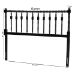 Baxton Studio Juliette Turned Spindle Headboard - Crafted Wood Panel with Decorative Spoke Design for Cottage Farmhouse Bedroom, King, Black - MG9821-Black-King-Headboard