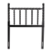 Baxton Studio Edaline Bamboo Motif Headboard - Crafted Wood Panel with Decorative Turned Spindle Design for Boho Costal Bedroom, Twin, Black - MG9822-Black-Twin-Headboard