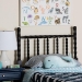 Baxton Studio Edaline Bamboo Motif Headboard - Crafted Wood Panel with Decorative Turned Spindle Design for Boho Costal Bedroom, Twin, Black - MG9822-Black-Twin-Headboard