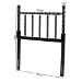Baxton Studio Edaline Bamboo Motif Headboard - Crafted Wood Panel with Decorative Turned Spindle Design for Boho Costal Bedroom, Twin, Black - MG9822-Black-Twin-Headboard