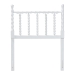Baxton Studio Edaline Bamboo Motif Headboard - Crafted Wood Panel with Decorative Turned Spindle Design for Boho Costal Bedroom, Twin, White - MG9822-White-Twin-Headboard