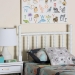 Baxton Studio Edaline Bamboo Motif Headboard - Crafted Wood Panel with Decorative Turned Spindle Design for Boho Costal Bedroom, Twin, White - MG9822-White-Twin-Headboard