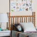 Baxton Studio Edaline Bamboo Motif Headboard - Crafted Wood Panel with Decorative Turned Spindle Design for Boho Costal Bedroom, Twin, Oak Brown - MG9822-NT Oak-Twin-Headboard