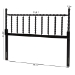 Baxton Studio Edaline Bamboo Motif Headboard - Crafted Wood Panel with Decorative Turned Spindle Design for Boho Costal Bedroom, Queen, Black - MG9822-Black-Queen-Headboard