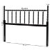 Baxton Studio Edaline Bamboo Motif Headboard - Crafted Wood Panel with Decorative Turned Spindle Design for Boho Costal Bedroom, Queen, Black - MG9822-Black-Queen-Headboard