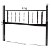 Baxton Studio Edaline Bamboo Motif Headboard - Crafted Wood Panel with Decorative Turned Spindle Design for Boho Costal Bedroom, Queen, Black - MG9822-Black-Queen-Headboard