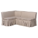 Baxton Studio Meyer 2-Piece Fabric Upholstered Dining Nook Bench Set - Corner Kitchen Banquette Seating with Skirted Base, L-Shaped Breakfast Nook for Small Spaces, Beige