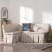 Baxton Studio Meyer 2-Piece Fabric Upholstered Dining Nook Bench Set - Corner Kitchen Banquette Seating with Skirted Base, L-Shaped Breakfast Nook for Small Spaces, Beige - BBT8116-Light Beige-6086-1-2PC SF Bench