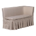 Baxton Studio Reuben 3-Piece Fabric Upholstered Dining Nook Set - Corner Kitchen Dining Banquette Set with Skirted Base, L-Shaped Seating for Small Spaces, Beige - Reuben-Light Beige/Walnut-3PC Dining Nook Set
