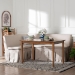 Baxton Studio Reuben 3-Piece Fabric Upholstered Dining Nook Set - Corner Kitchen Dining Banquette Set with Skirted Base, L-Shaped Seating for Small Spaces, Beige - Reuben-Light Beige/Walnut-3PC Dining Nook Set