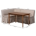 Baxton Studio Reuben 3-Piece Fabric Upholstered Dining Nook Set - Corner Kitchen Dining Banquette Set with Skirted Base, L-Shaped Seating for Small Spaces, Beige - Reuben-Light Beige/Walnut-3PC Dining Nook Set