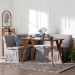 Baxton Studio Reginald 3-Piece Fabric Upholstered Dining Nook Set - Corner Kitchen Dining Banquette Set with Skirted Base, L-Shaped Seating for Small Spaces, Grey - Redmond-Grey/Walnut-3PC Dining Nook Set