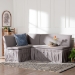 Baxton Studio Meyer 2-Piece Fabric Upholstered Dining Nook Bench Set - Corner Kitchen Banquette Seating with Skirted Base, L-Shaped Breakfast Nook for Small Spaces, Grey - BBT8116-Grey-XD45-2PC SF Bench
