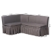 Baxton Studio Meyer 2-Piece Fabric Upholstered Dining Nook Bench Set - Corner Kitchen Banquette Seating with Skirted Base, L-Shaped Breakfast Nook for Small Spaces, Grey - BBT8116-Grey-XD45-2PC SF Bench