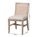 bali & pari Ashford Whitewash Rattan Dining Chair - Mahogany Wood Frame with Handwoven Wicker Backrest and Braided Rope Inserts for Coastal Dining Room - MD-39960-Ashford-White Wash-Wood-Cushion-DC