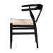 bali & pari Fika Wishbone Dining Chair with Handwoven Seagrass Seat - Mahogany Wood Frame Armchair for Modern Coastal Dining Rooms, Black - Fika-Black Wood/Abaca White Weaving-DC