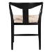 bali & pari Fika Wishbone Dining Chair with Handwoven Seagrass Seat - Mahogany Wood Frame Armchair for Modern Coastal Dining Rooms, Black - Fika-Black Wood/Abaca White Weaving-DC