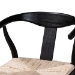 bali & pari Fika Wishbone Dining Chair with Handwoven Seagrass Seat - Mahogany Wood Frame Armchair for Modern Coastal Dining Rooms, Black - Fika-Black Wood/Abaca White Weaving-DC