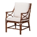 bali & pari Cleantha Marbled Tortoise Natural Rattan Armchair - Handcrafted Wicker Accent Chair with Curved Armrests and Cushioned Seat for Coastal Living Room or Sun Room