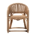 bali & pari Isra Natural Rattan Accent Chair with Handwoven Synthetic Wicker - Curved Barrel Back Lounge Chair for Coastal Living Spaces - Isra-Natural-Rattan/Banana Fiber-AC