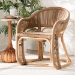 bali & pari Isra Natural Rattan Accent Chair with Handwoven Synthetic Wicker - Curved Barrel Back Lounge Chair for Coastal Living Spaces - Isra-Natural-Rattan/Banana Fiber-AC
