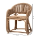 bali & pari Isra Natural Rattan Accent Chair with Handwoven Synthetic Wicker - Curved Barrel Back Lounge Chair for Coastal Living Spaces - Isra-Natural-Rattan/Banana Fiber-AC