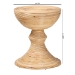 bali & pari Brookwood Natural Rattan End Table : Handcrafted Wicker Sculptural Accent Table with Pedestal Base for Living Room or Sun Room - Brookwood-Natural Rattan-ET