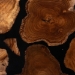bali & pari Agata Wood and Epoxy Resin Coffee Table - Handcrafted Live Edge Teak Accent Table with Sculptural Base - Agata-Patterned Resin-CT-Boxed