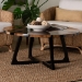 bali & pari Agata Wood and Epoxy Resin Coffee Table - Handcrafted Live Edge Teak Accent Table with Sculptural Base - Agata-Patterned Resin-CT-Boxed
