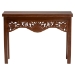 bali & pari Alannis Mahogany Wood Console Table - Accent Table with Carved Floral Apron for Entryway, Living Room, or Hallway - Alannis-Light Brown Wooden-Console Table-Boxed