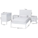 Baxton Studio Lara Twin 4-Piece Bedroom Set - Modern Wood Bed Frame with Matching Nightstands and Dresser, Decorative Laser-Cut Overlay, White - Lara-White Solid-4PC Twin Bedroom Set